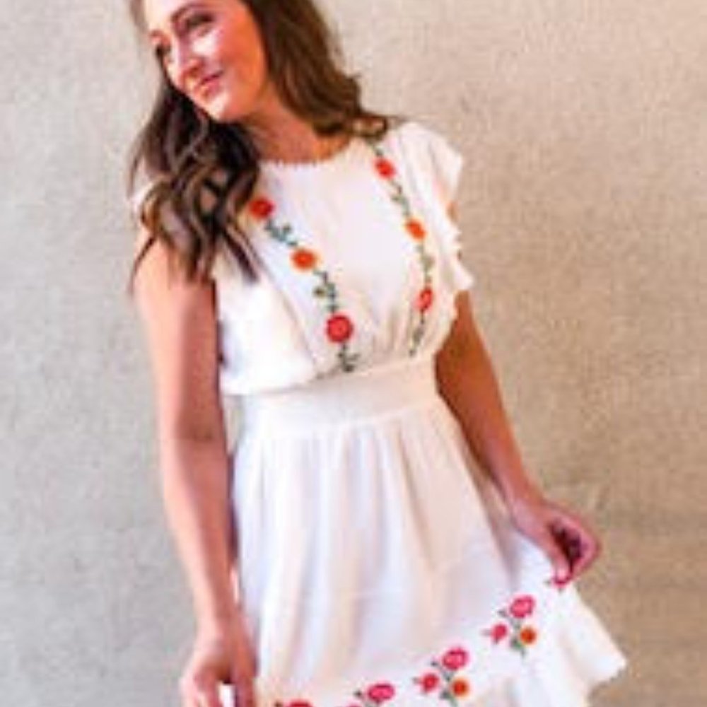 White Embroidered Dress